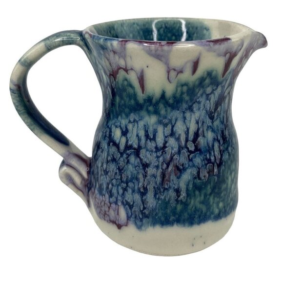 Signed Prescott Arizona Art Pottery Small Pitcher Creamer Tie-Dye Eileen Church - Picture 2 of 11